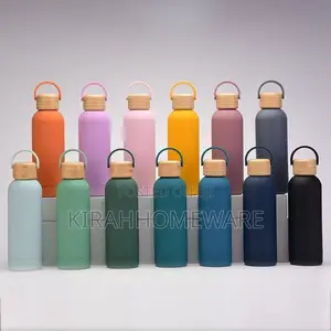 Matte Vacuum Bottle With Wooden Cover (500ml)