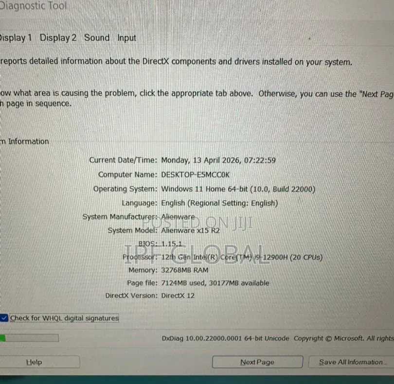 Laptop Alienware X15 r2 32GB Intel Core i9 SSD 2T