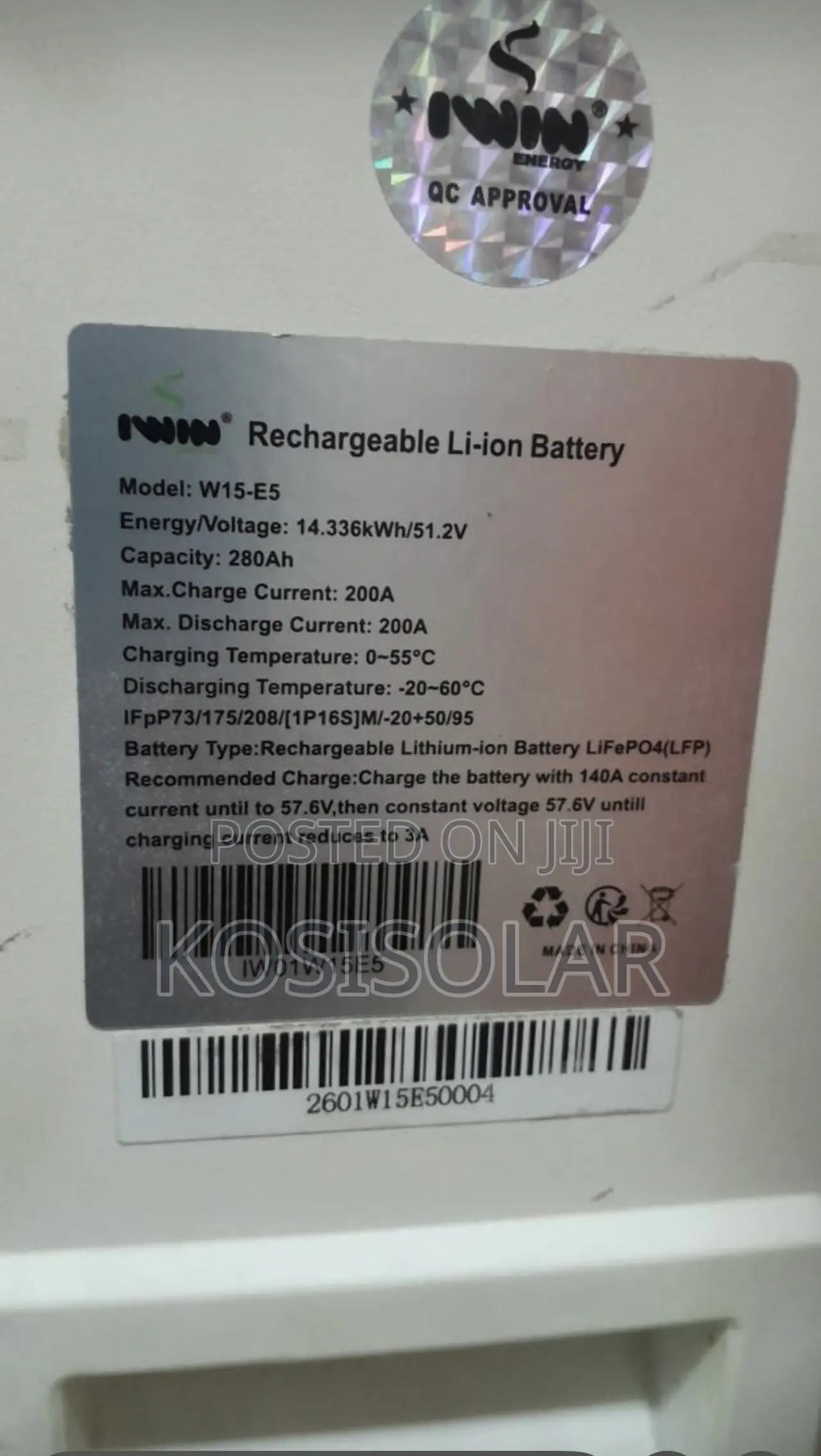14kwh 48v Iwin Lithium Ion Battery