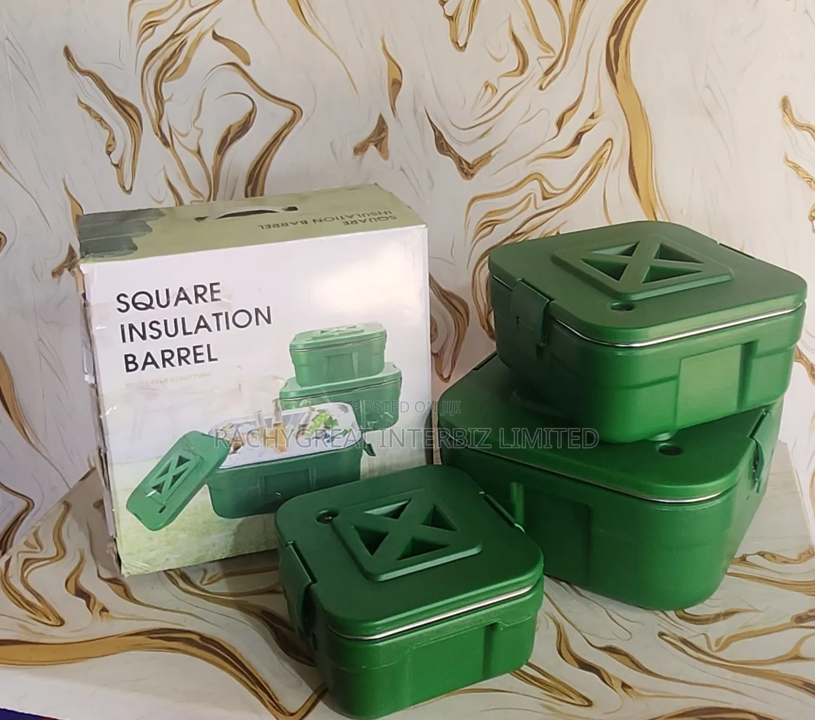 Stainless Steel Green Bento Lunch Box Set – Stackable Leak-Proof