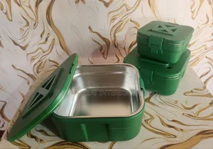 Stainless Steel Green Bento Lunch Box Set – Stackable Leak-Proof