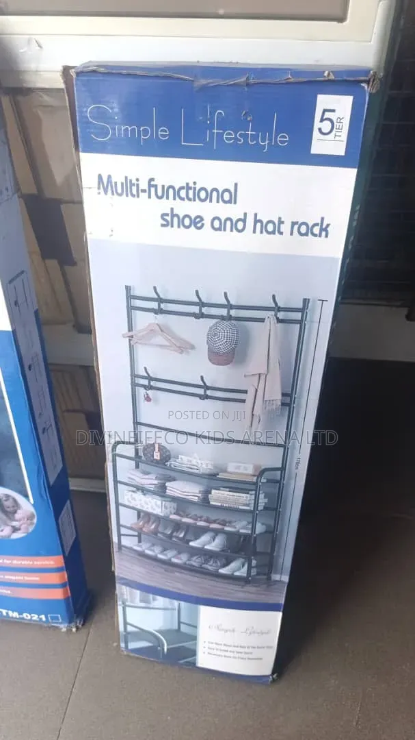 5-Tier Multifunctional Shoe, Hat Coat Storage Rack