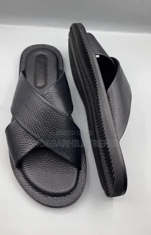 Men's Rocco Brunero Leather Criss Cross and Covered Slippers