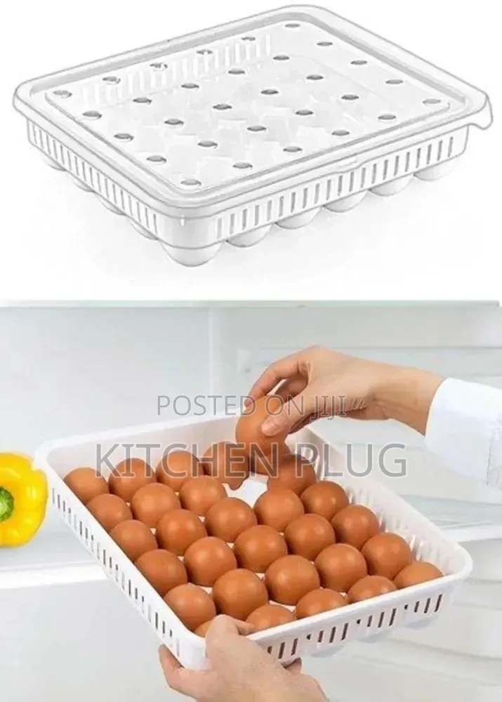 30-Piece Egg Storage Container With Lid, Acrylic Plastic
