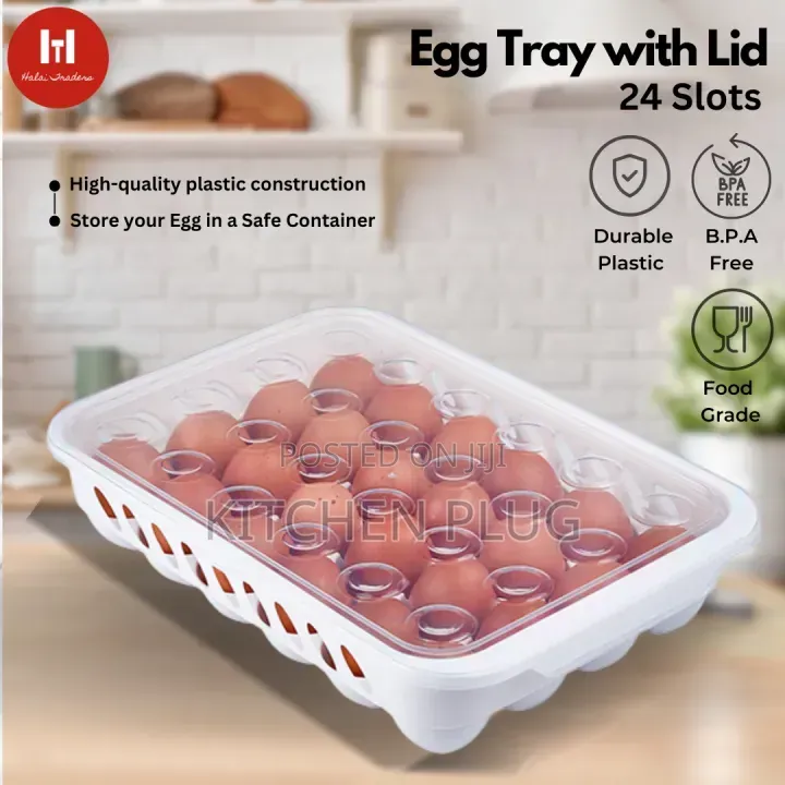 30-Piece Egg Storage Container With Lid, Acrylic Plastic