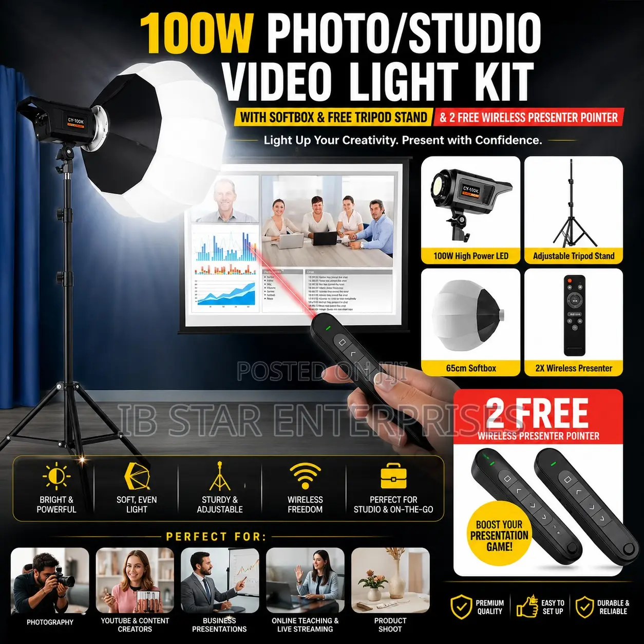 Perfect Lighting Bundle Kit for Creators, Photographers Streamers