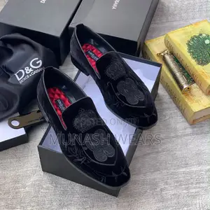 Dolce Gabanna Velvet Shoes Available in Black and Purple