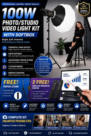 Limited Offer: Free Tripod Stand and 2 Wireless Presenter Included