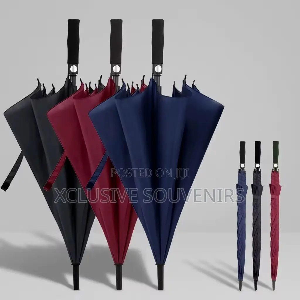 Custom Logo Windproof Straight Handle Heavy Duty Eva Handle Umbrella