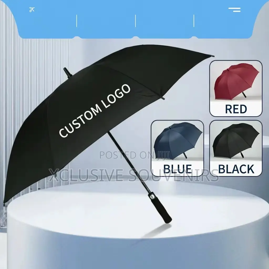 Custom Logo Windproof Straight Handle Heavy Duty Eva Handle Umbrella