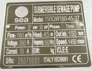 50hp Sea Sewage Pump