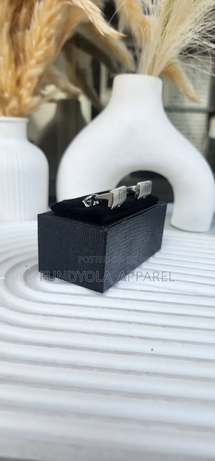 Plain Black and Grey Cufflinks