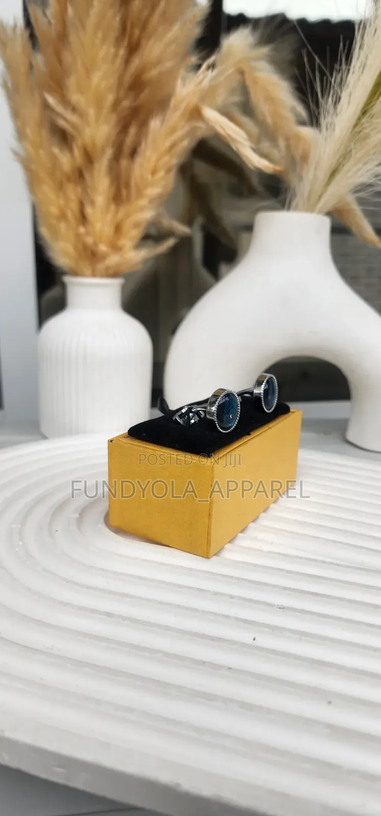 Blue and Black Glitter Mix Cufflinks