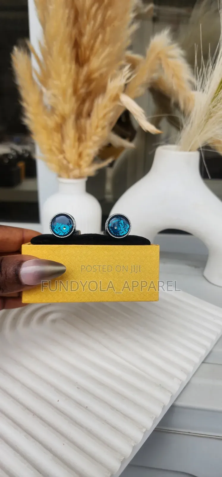 Blue and Black Glitter Mix Cufflinks