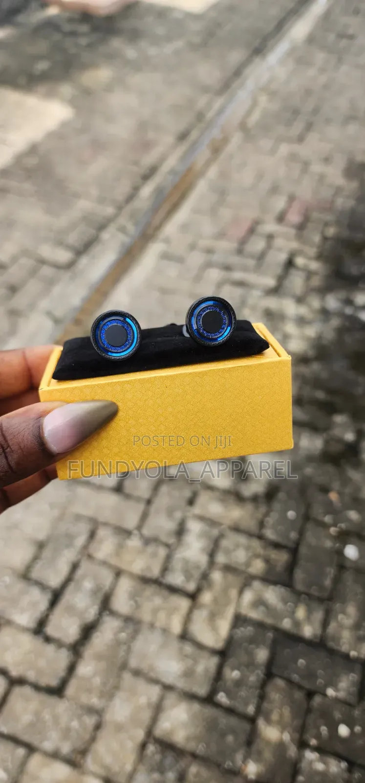 Blue and Black Glitter Mix Cufflinks