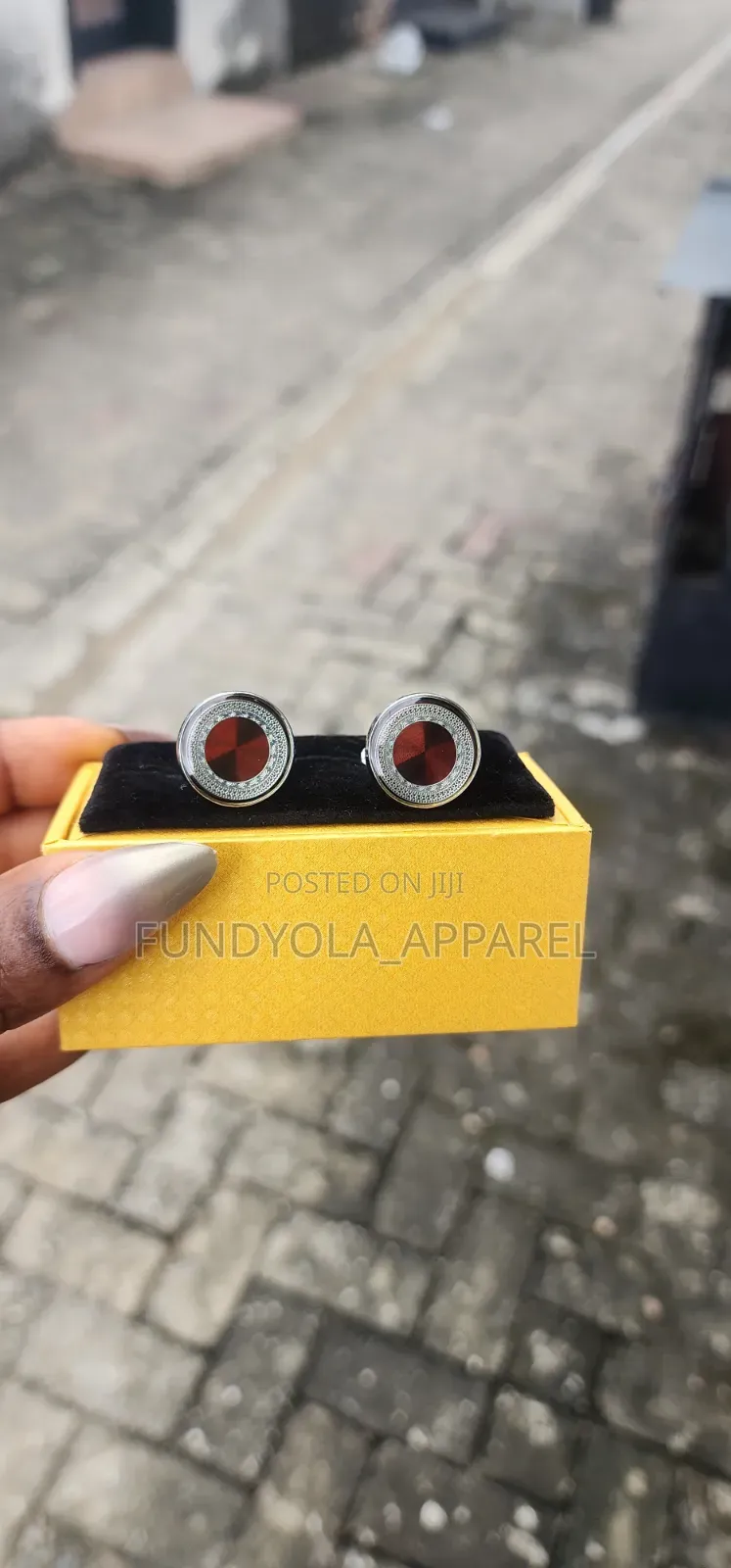 Red and Silver Mix Cufflinks