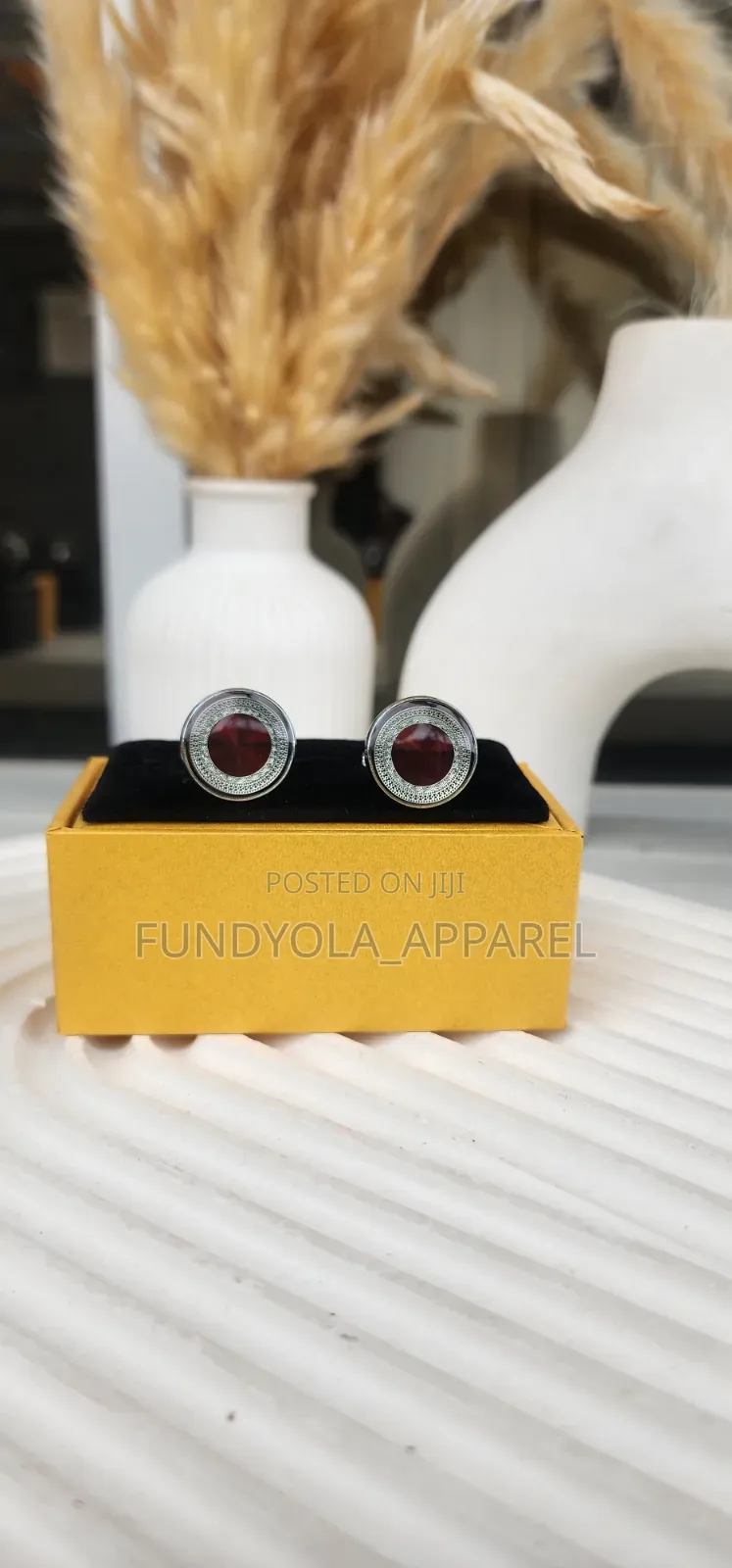Red and Silver Mix Cufflinks