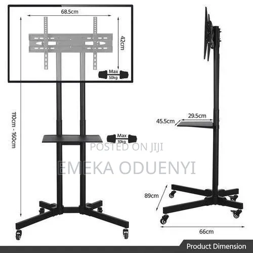 Movable Television Stand With Hanger - 32-65 Inches