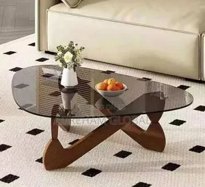 Minimalist Glass Center Table - Brown