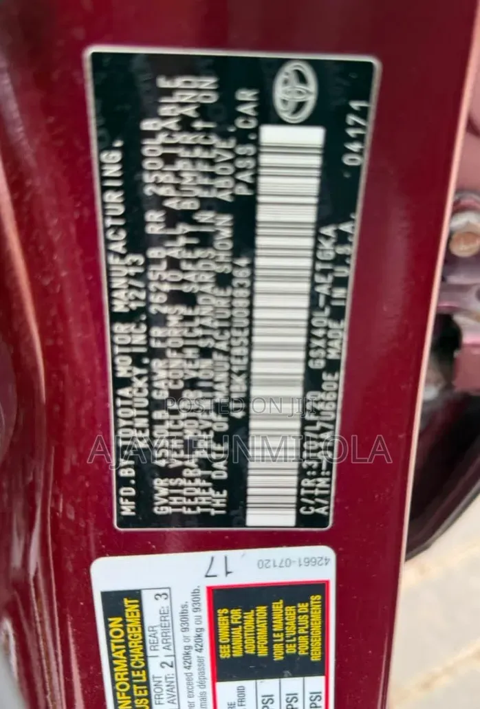 Toyota Avalon 2014 Red