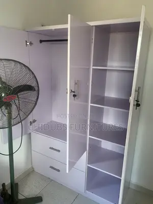 White Wardrobe With Shelf and Drawers