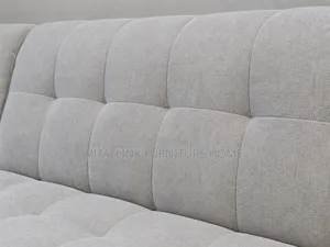 Modern L-Shape Grey Sectional Sofa With Tufted Details