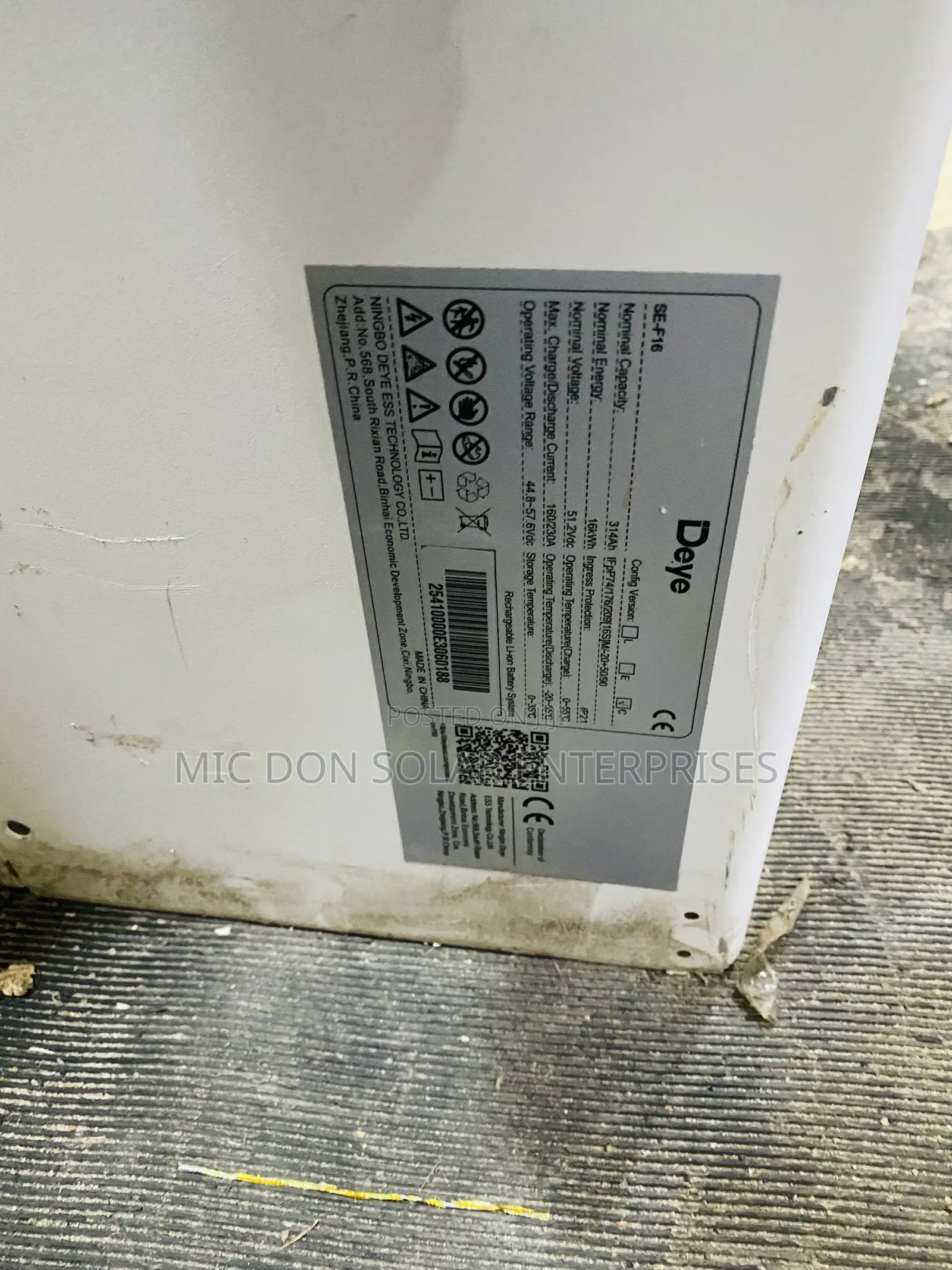 Deye 16kwh Lithium Battery