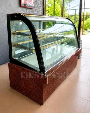 5ft Standing Curved Glass Food Warmer Display (Marble Base)