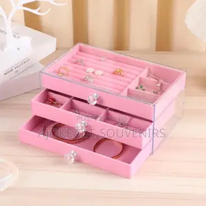Luxury 3layer Velvet Jewelry Box