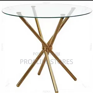 Modern Stainless Steel Tempered Glass Table With Glass Countertops