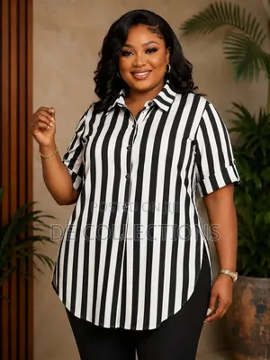 Long Strips Shirt in Plus Sizes