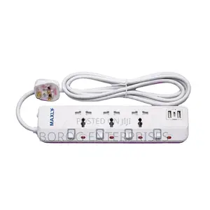 Maxi 3 Socket Extension Cable With 2 Usb Ports-ps-4k3u3glpu