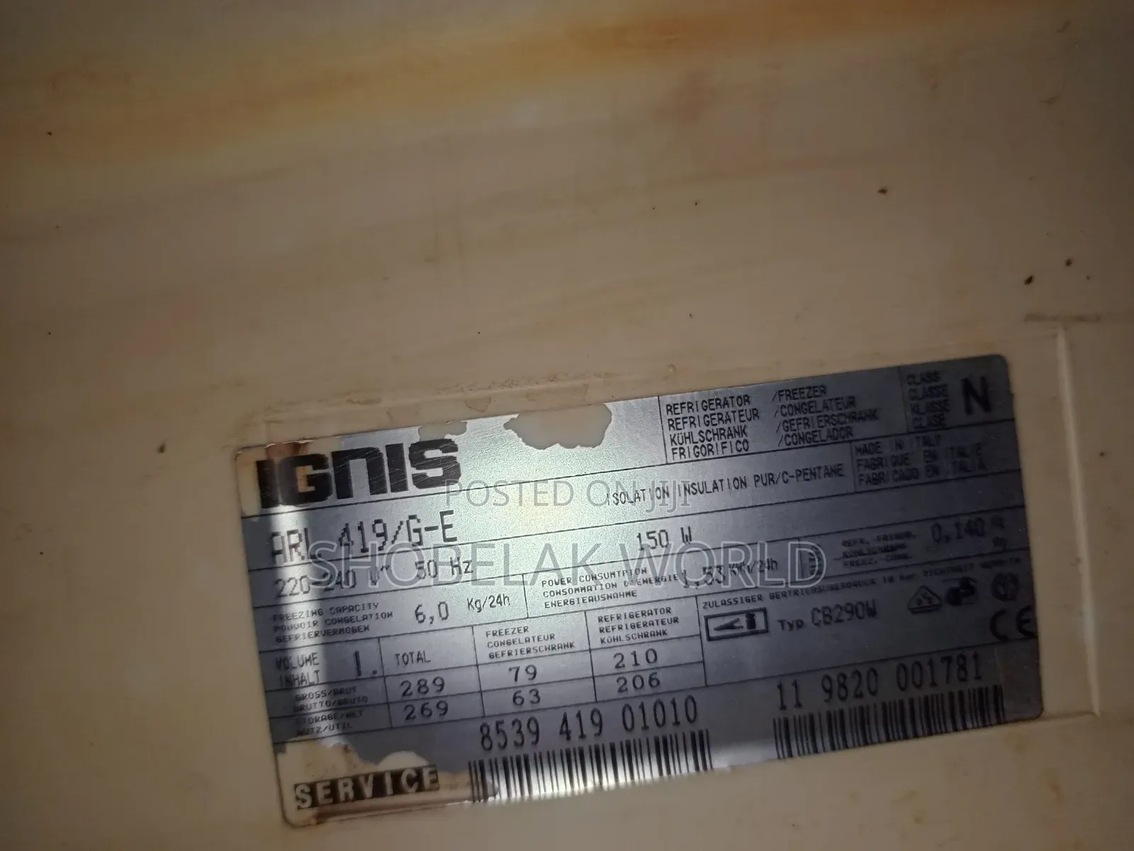 Ignis 2 Double Door Fridge