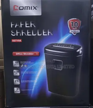 Comix S2710 Paper Shredder – 10 Sheets Cross-cut | 21l Bin