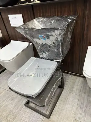 Black Marble Conceal Water Closet Set