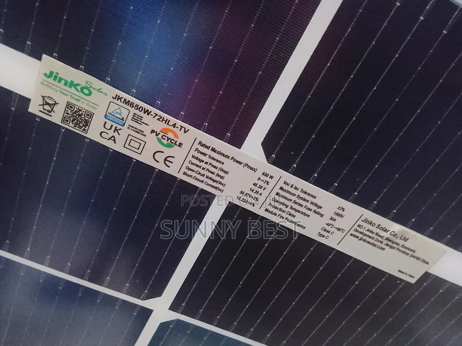 Jinko Solar Panel 650w