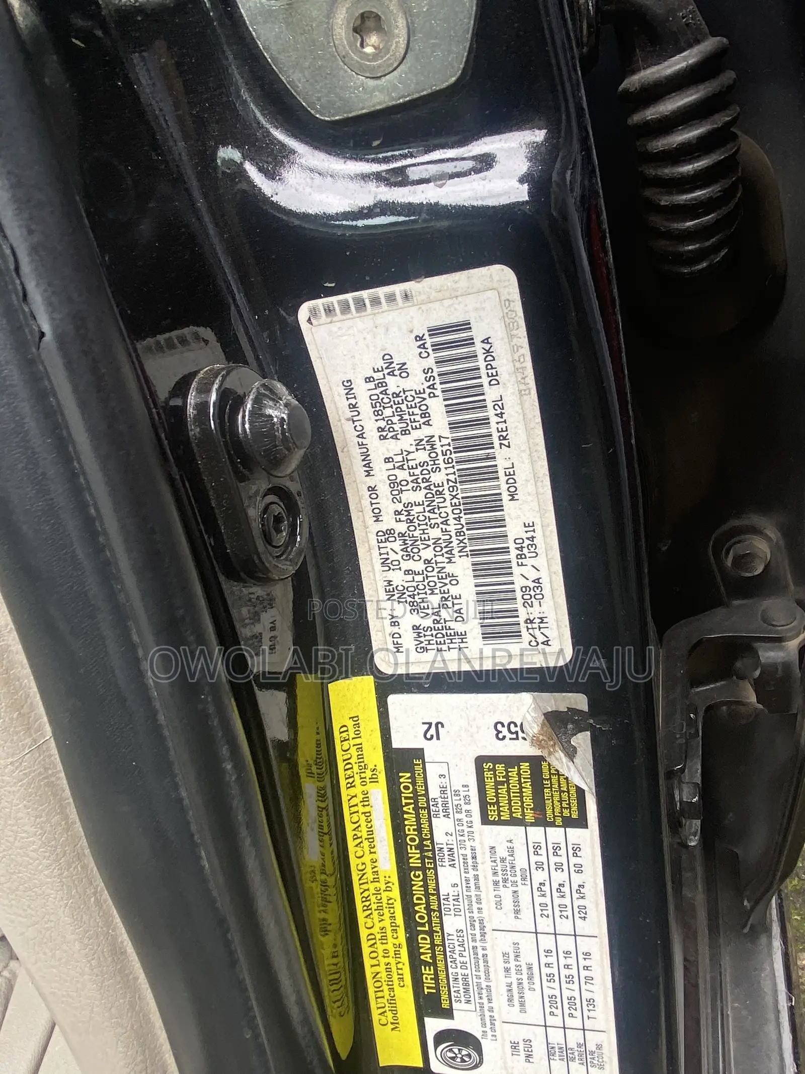 Toyota Corolla 2009 Black