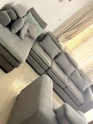 Modern Luxury L-Shaped Sofa Set – Complete Set (Very Clean)