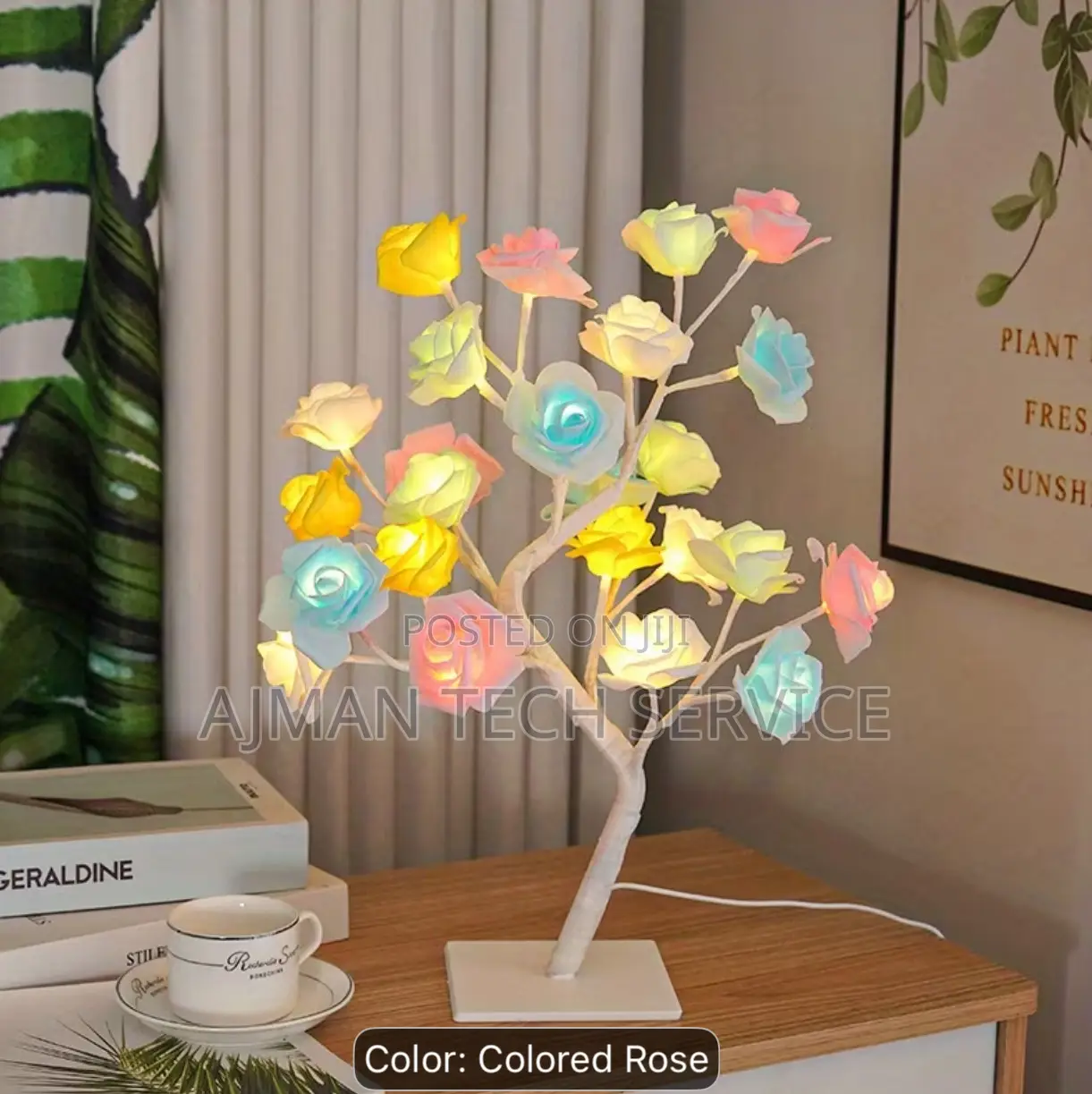Led Rose Tree Lamp With Flower
