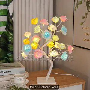 Led Rose Tree Lamp With Flower
