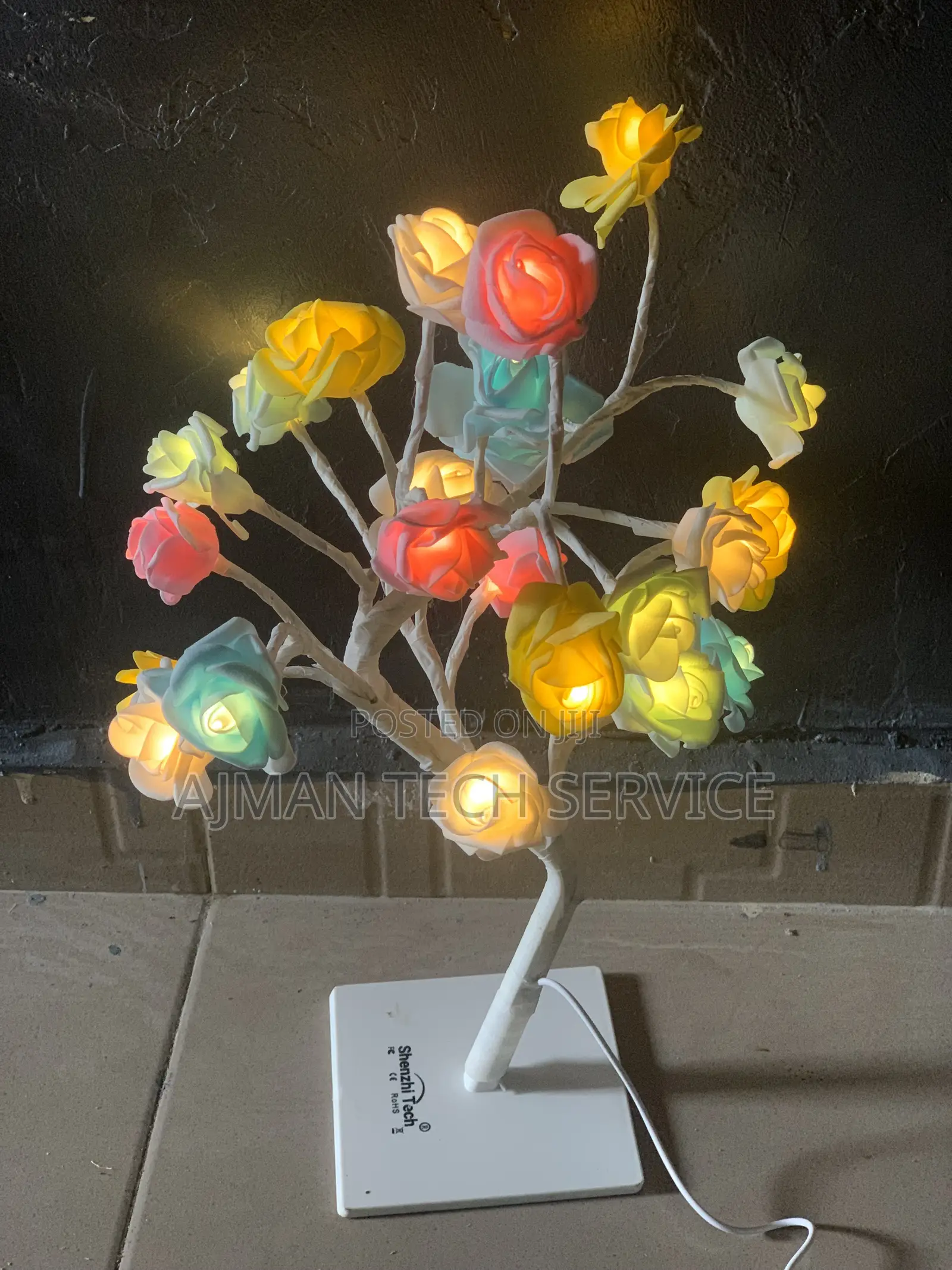 Led Rose Tree Lamp With Flower