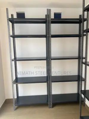 Metal Shelving With Slotted Angle Iron