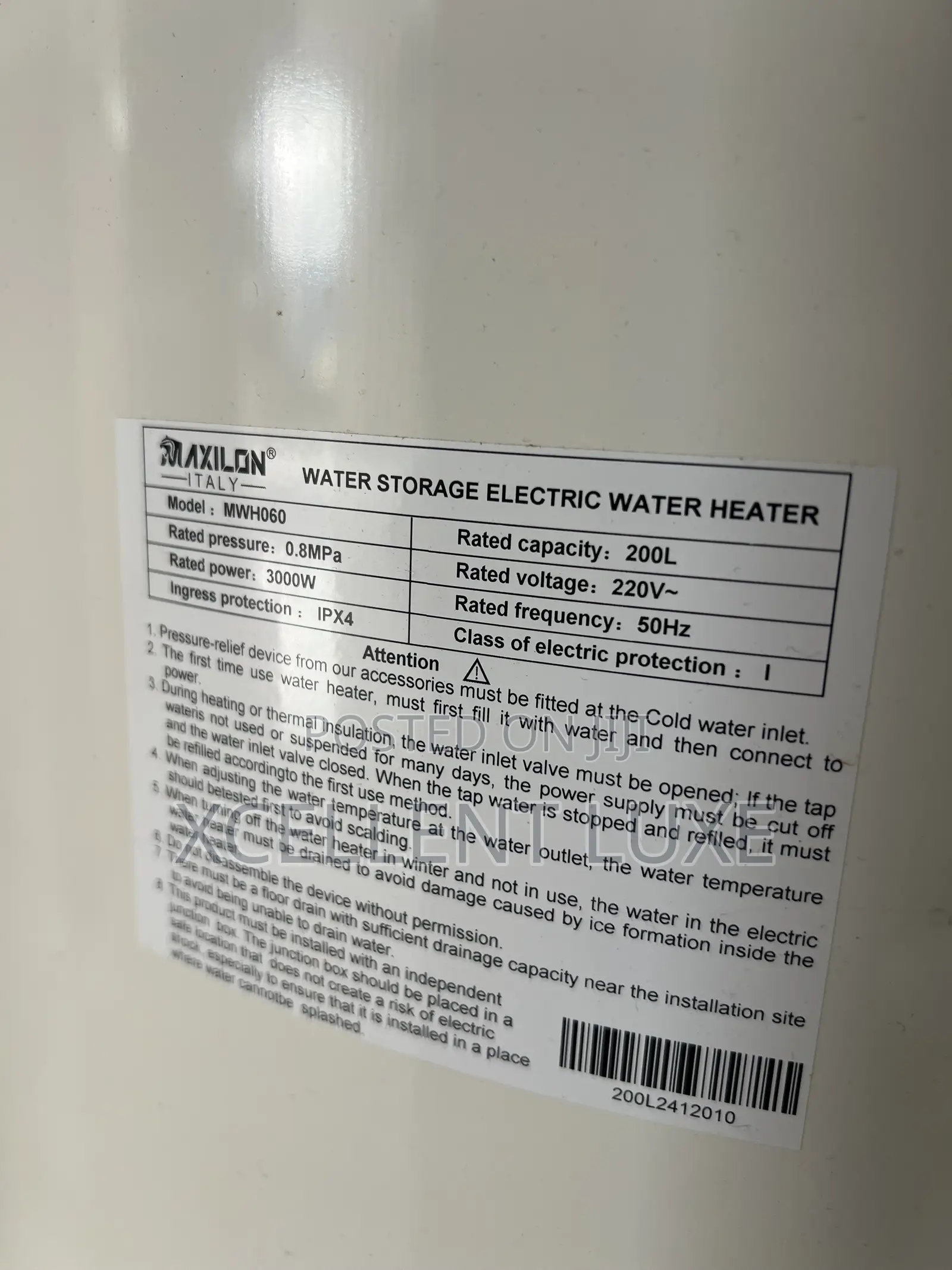 200liters Centralize Maxilon Water Heater