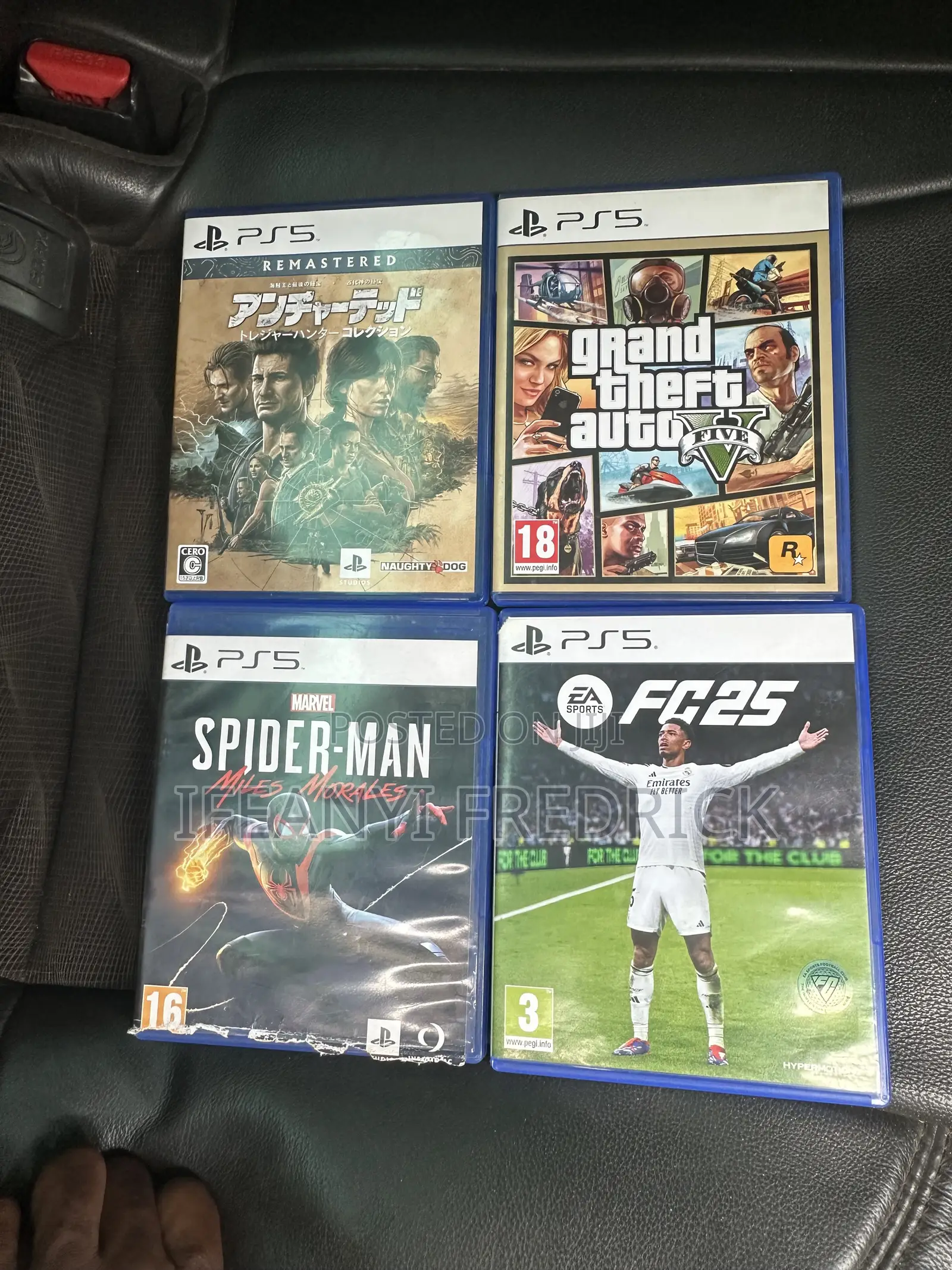 Gta 5, Uncharted, Fc25 and Spider Man