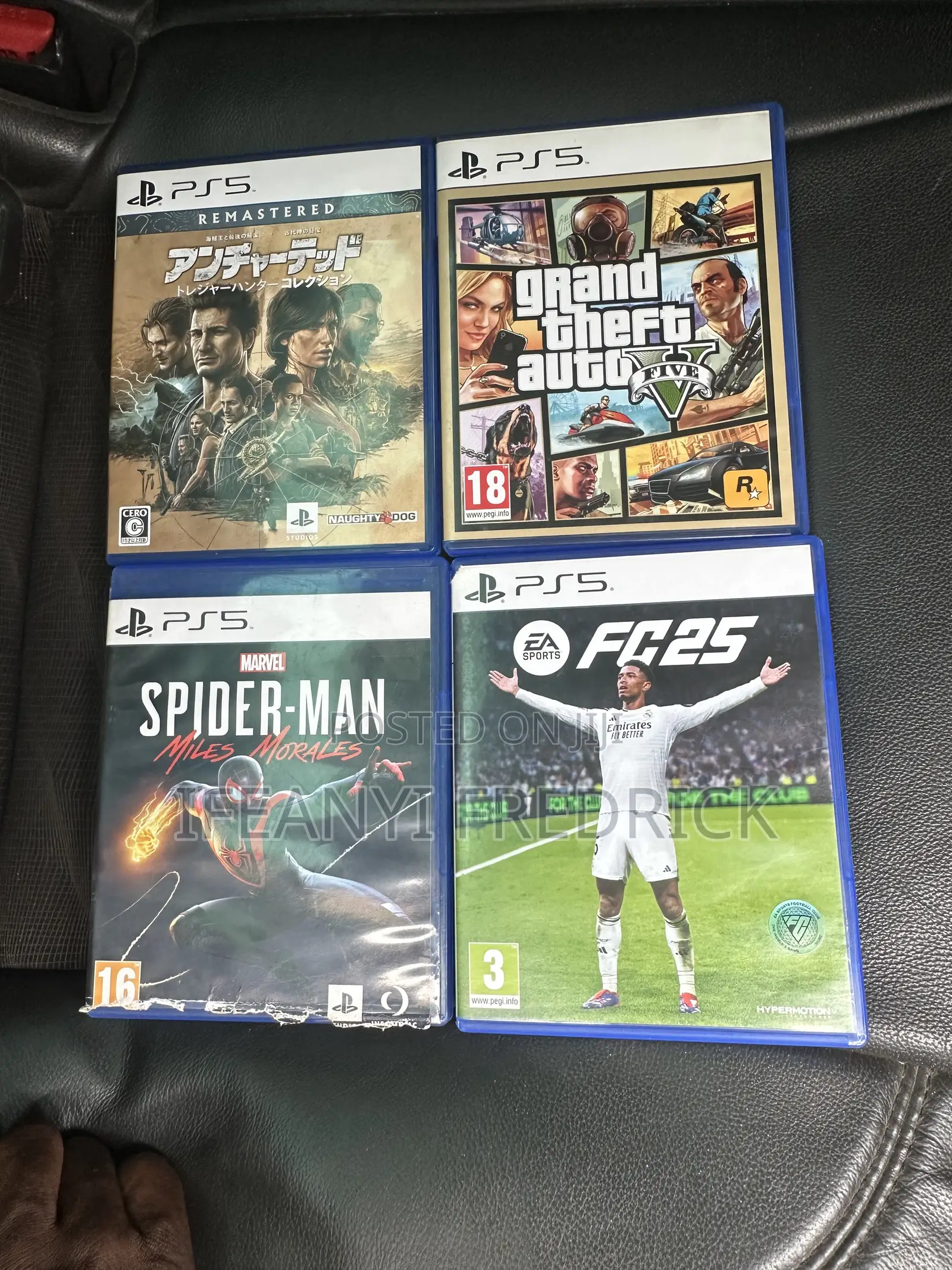 Gta 5, Uncharted, Fc25 and Spider Man