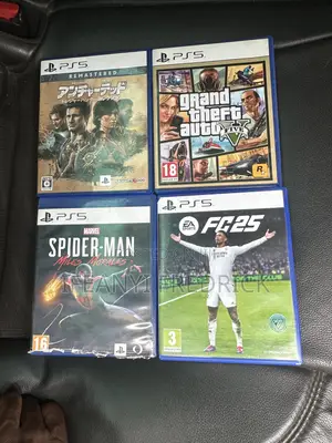 Gta 5, Uncharted, Fc25 and Spider Man