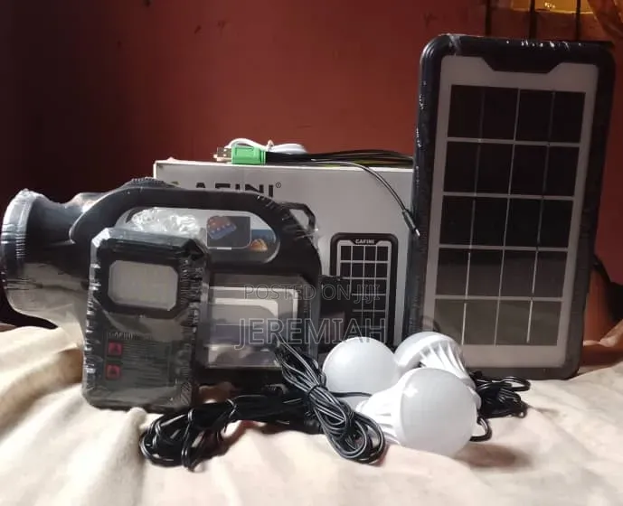 Cafini Solar Lighting System With Detachable Battery 3 Led Bulbs