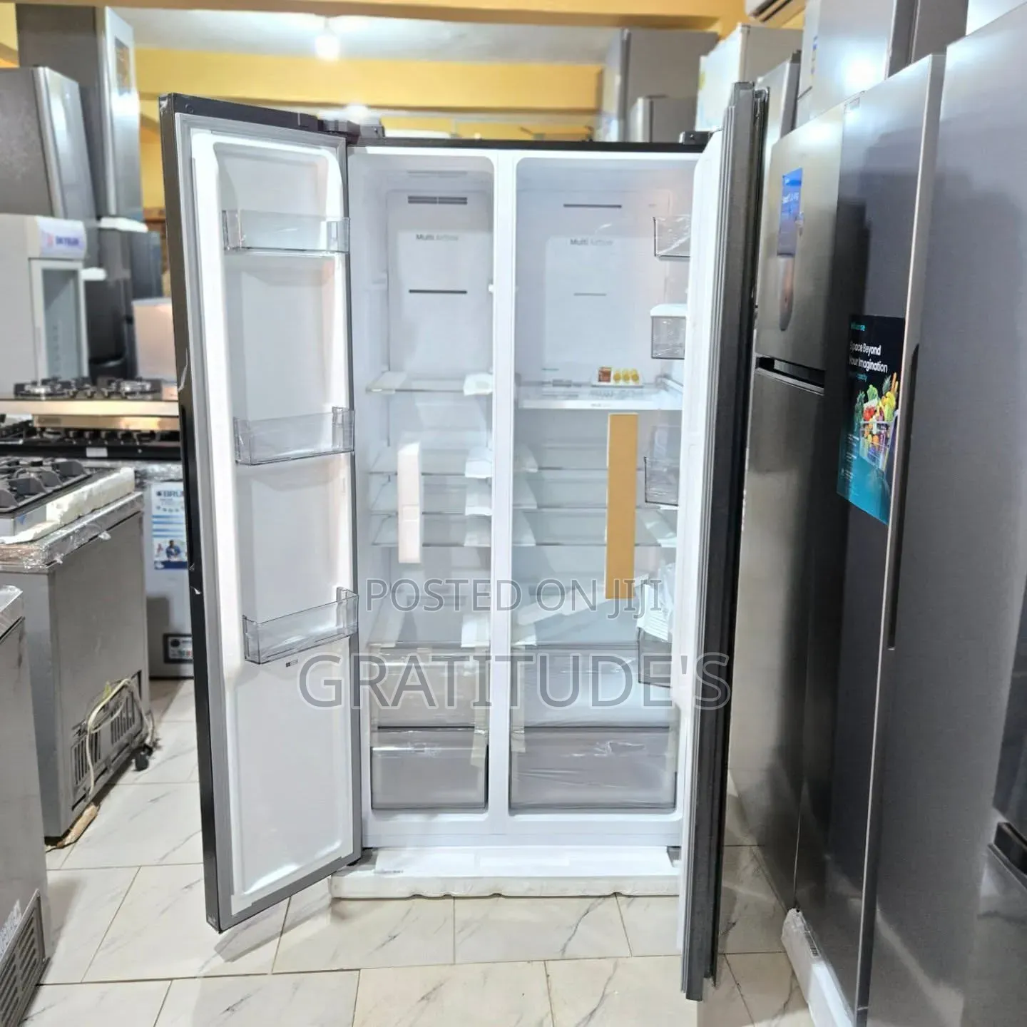 Hisense Inverter Side-by-Side Refrigerator Ref 5p558nmsn-Rd 529l