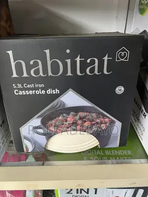 Habitat Brand Cast Iron Casserole Dish Has a 5.3l Capacity.