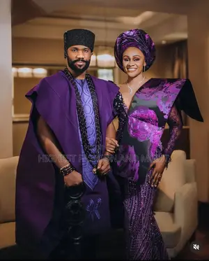 Deep Purple Sequin-Embellished Gown Men’S Deep Purple Agbada